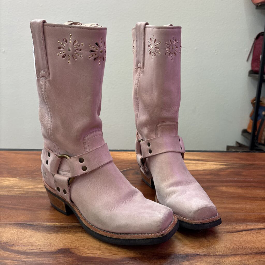 FRYE,HARNESS MOTORCYCLE BOOTS ,PINK,7