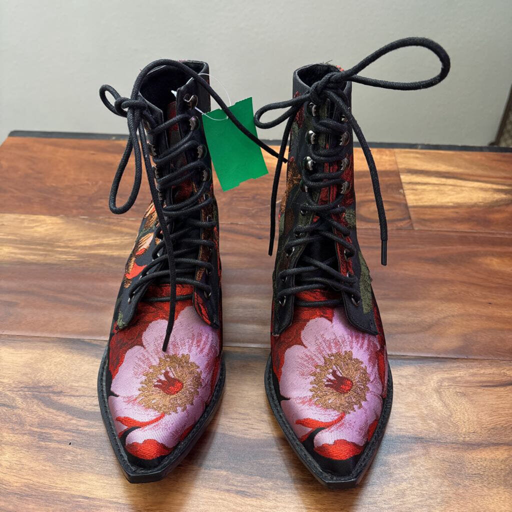 JEFFREY CAMPBELL,FLORAL LACE BOOT,MULTI,7