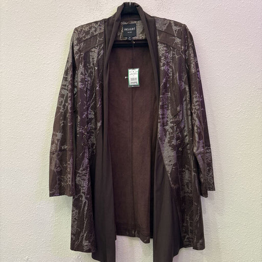 INSIGHT,NWT SUEDE KIMONO ,BROWN ,14