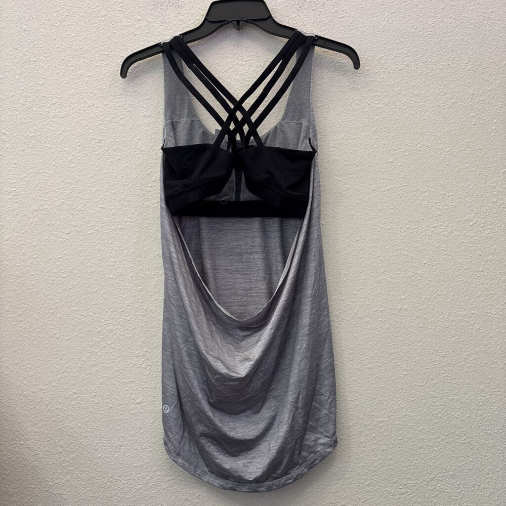 LULULEMON,ATHELETIC TANK,GRAY BLACK,8