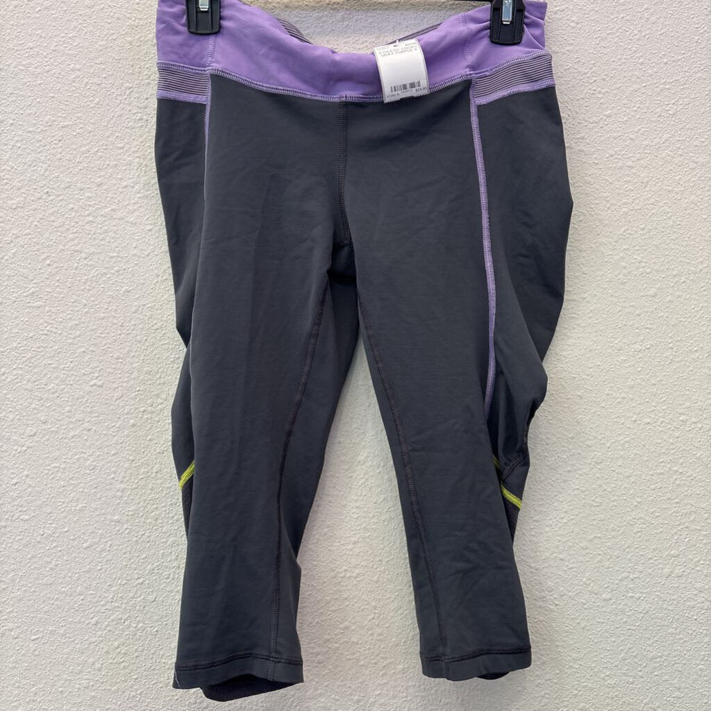 LULULEMON,ATHLETIC CROPS,GRAY PURPLE,8