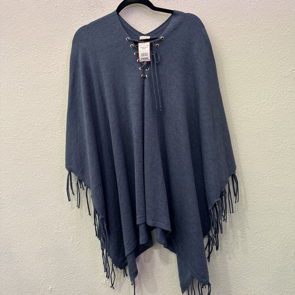 CHICO'S,FRINGE SHAW ,BLUE