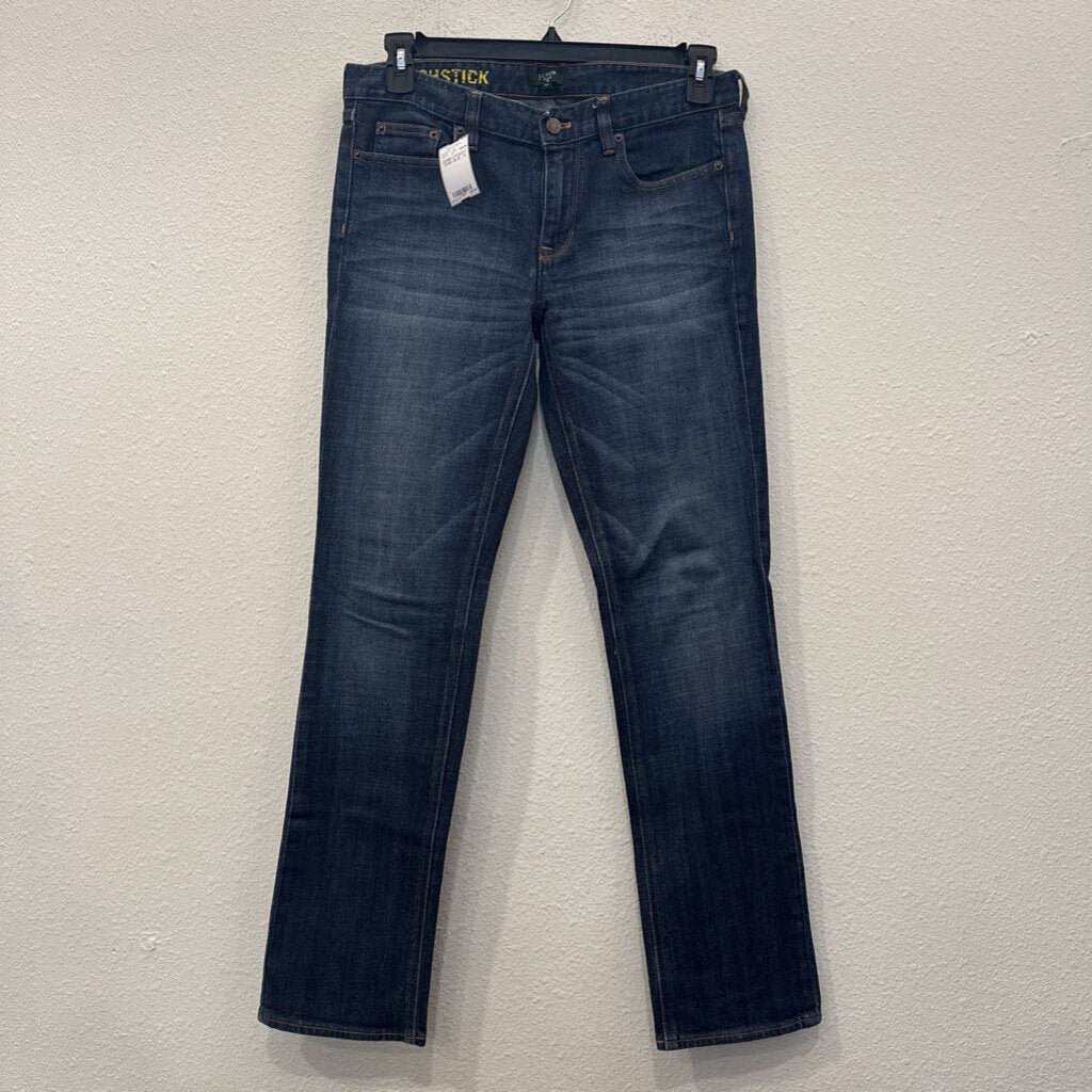 J.CREW,DENIM STRAIGHT ,DARK BLUE ,29