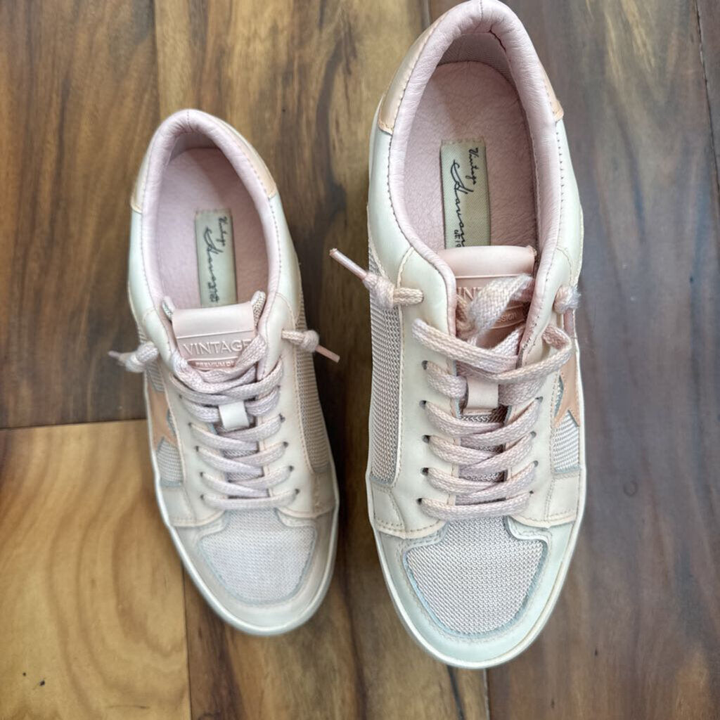 VINTAGE HAVANA,LEATHER STAR SNEAKER ,PEACH ,8.5