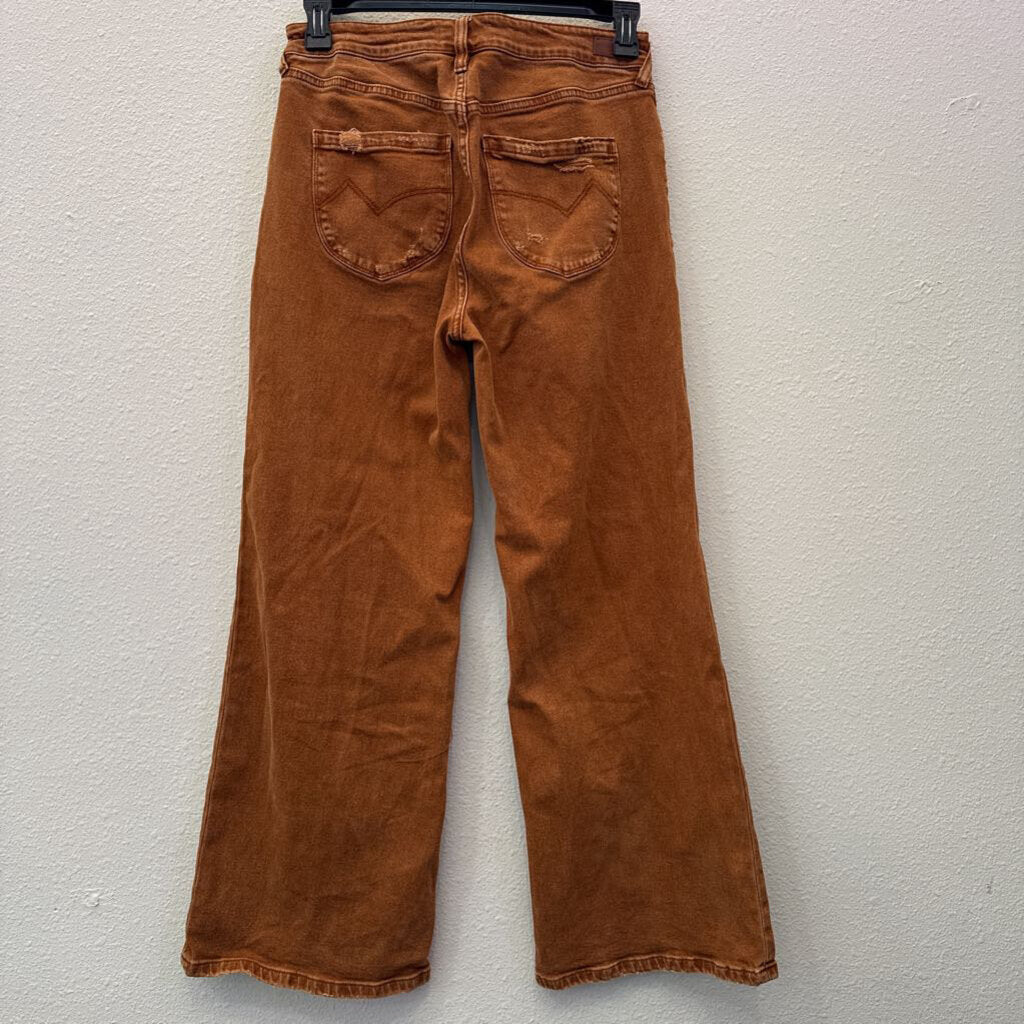 CLEO+WOLF,DENIM HIGH RISE LOOSE,RUST,28