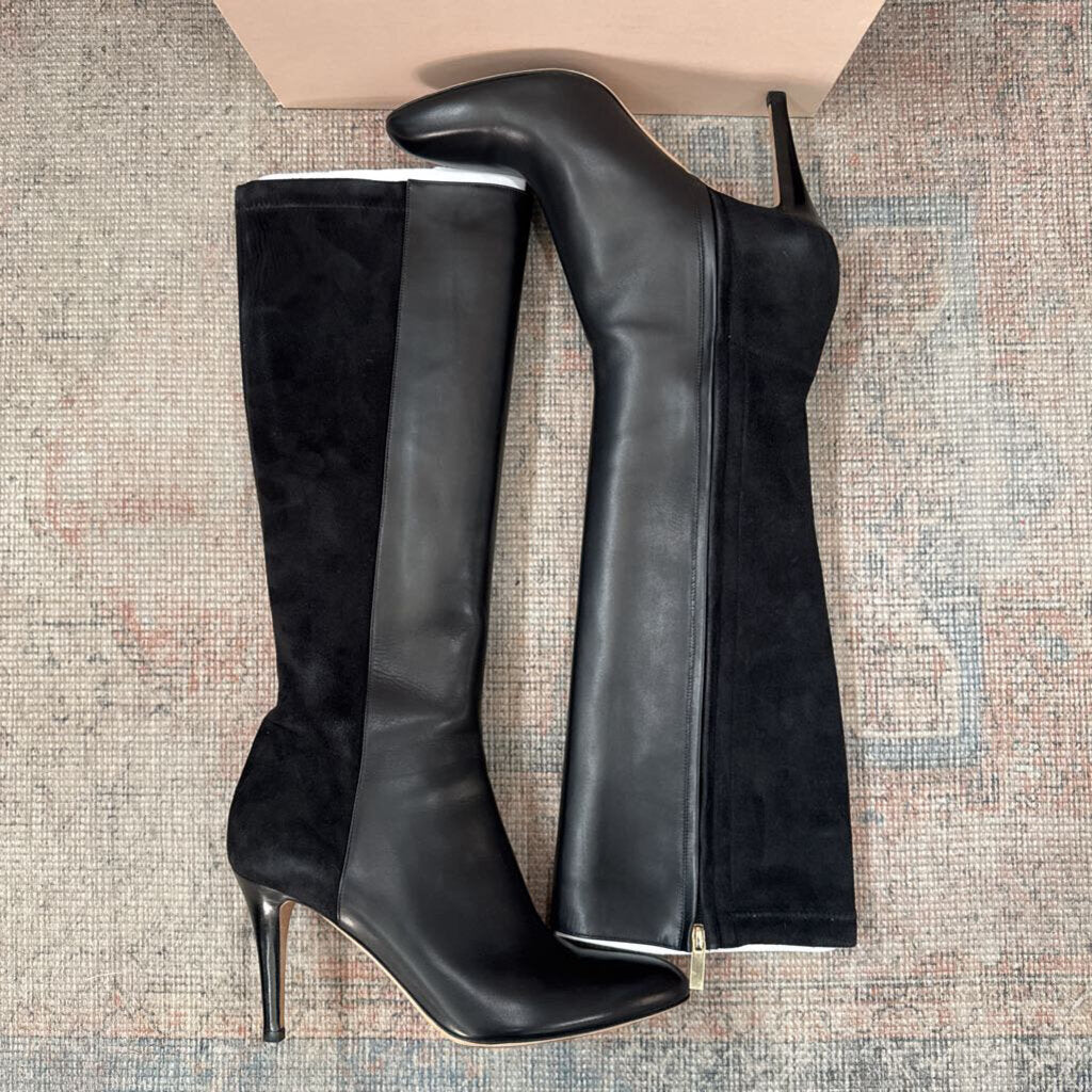 JIMMY CHOO,ADELE LEATHER KNEEHIGH BOOT ,BLK ,40