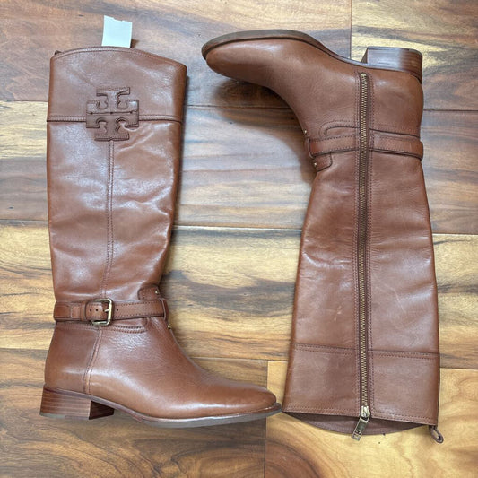 TORY BURCH,RIDING BOOTS,BROWN,9