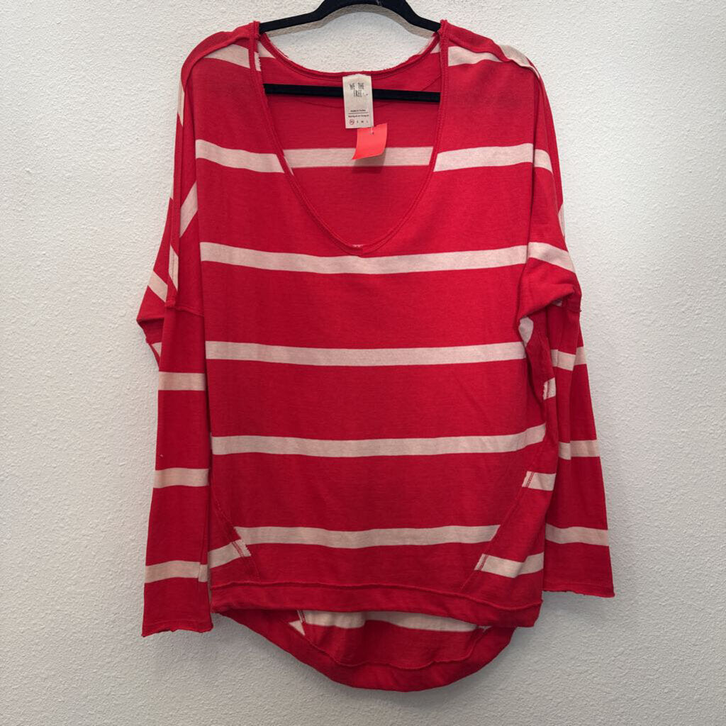 WE THE FREE,LONGSLV STRIPED TOP,RED,XS