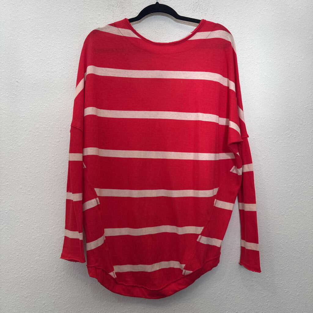 WE THE FREE,LONGSLV STRIPED TOP,RED,XS