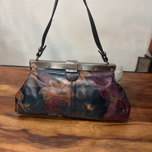 PATRICIA NASH,FLORAL SHOULDER BAG ,NAVY