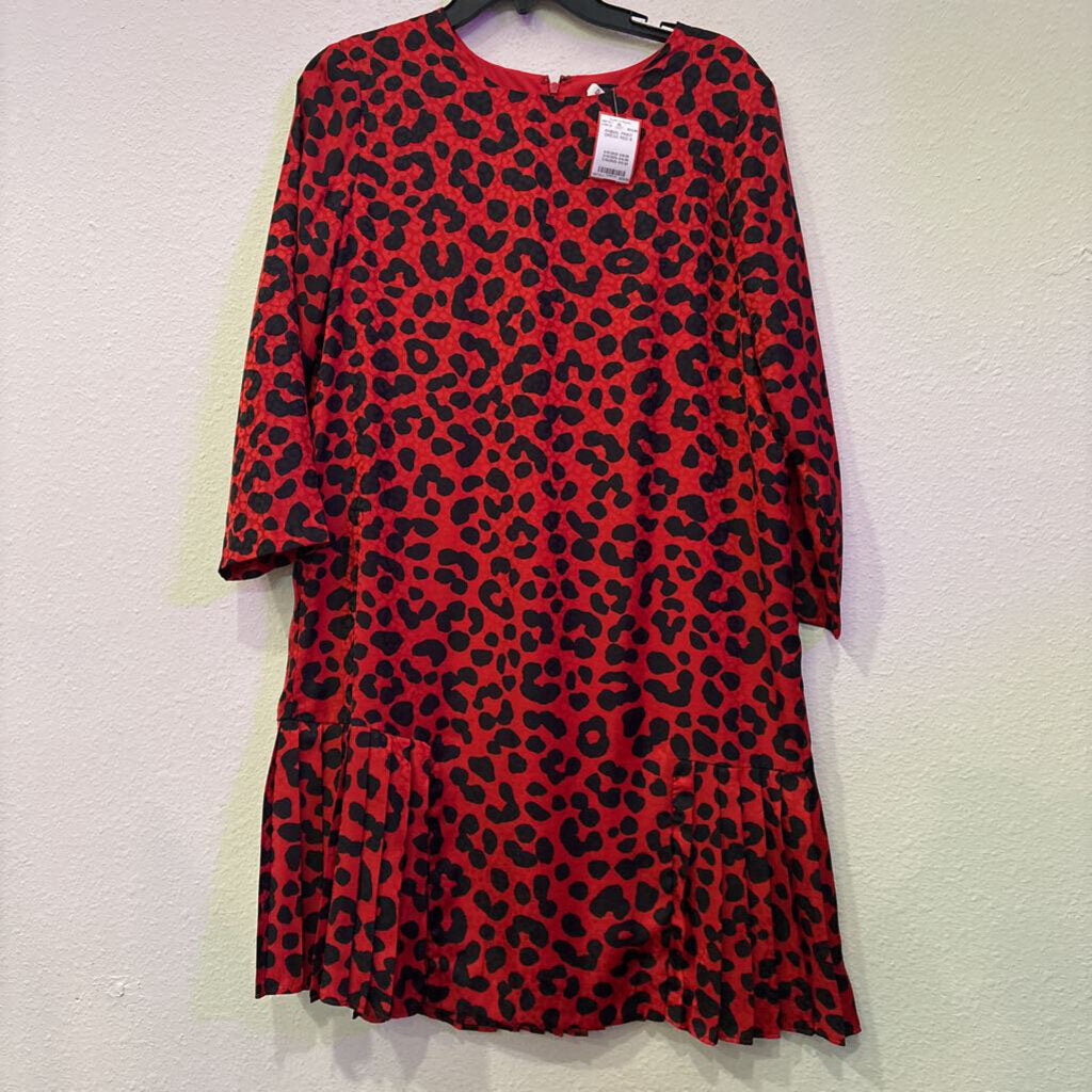 ANIMAL PRINT DRESS,RED,8