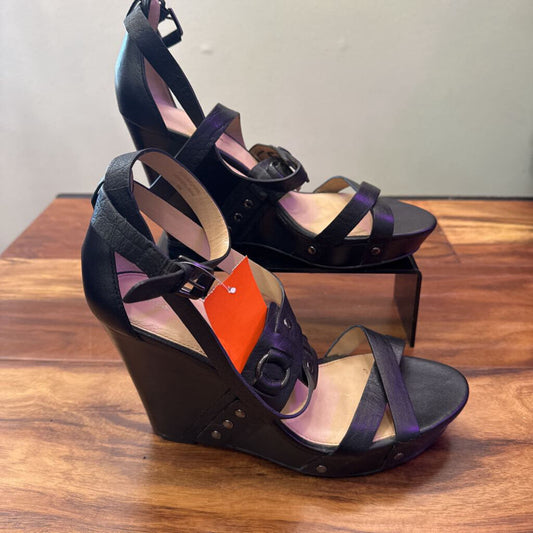 VIA SPIGA,WRAP WEDGE ,BLK ,9