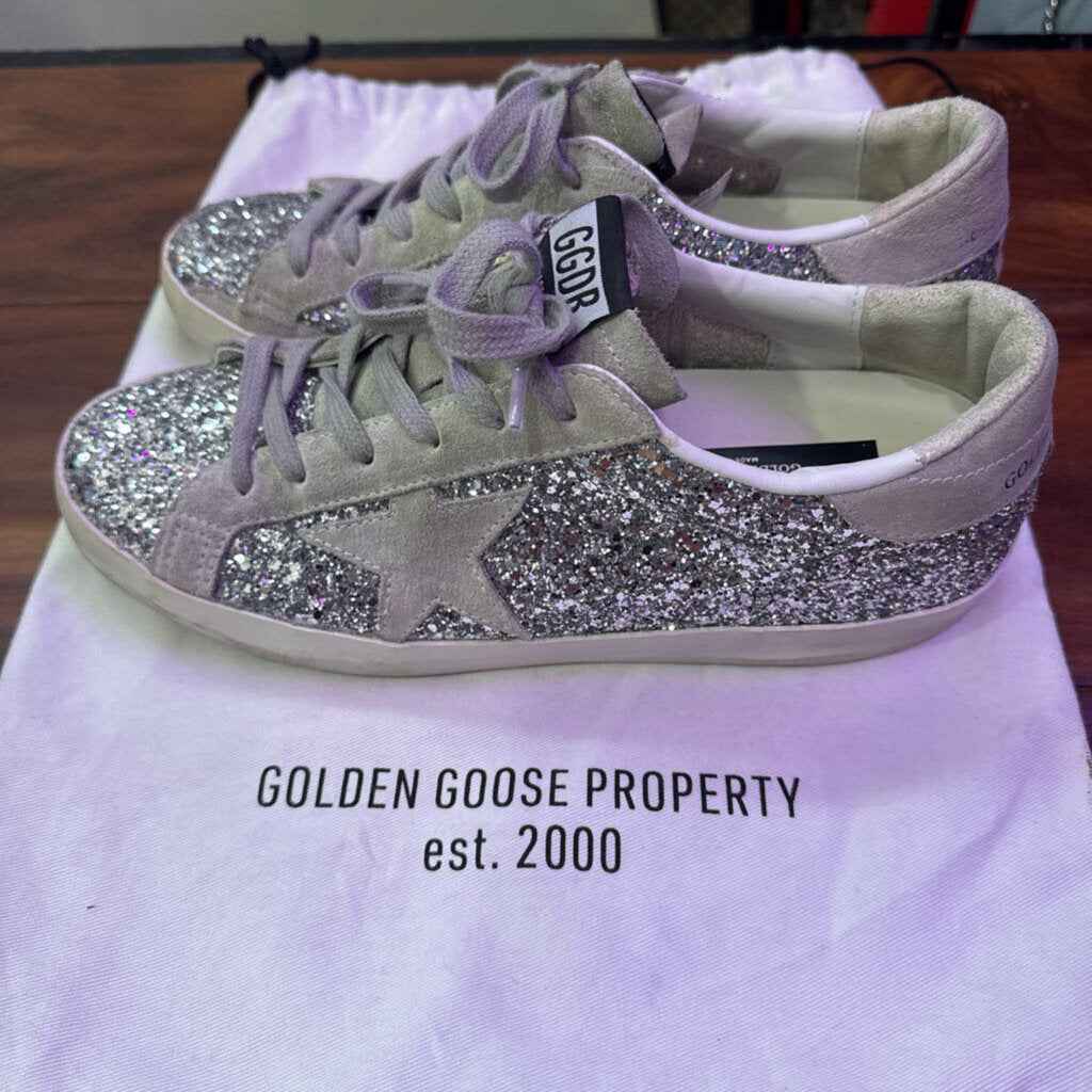 GOLDEN GOOSE,AUTHENTIC GG SNEAKER ,SILVER ,39