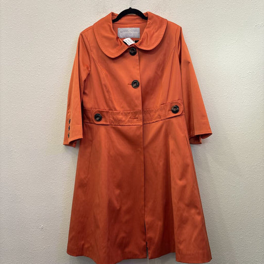 FAUX SILK JACKET,ORANGE,XL