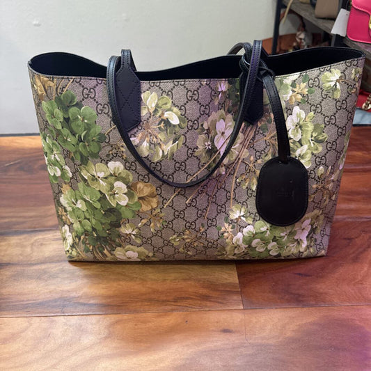 GUCCI,AUTHENTIC BLOOMS REVERSIBLE TOTE ,MONO