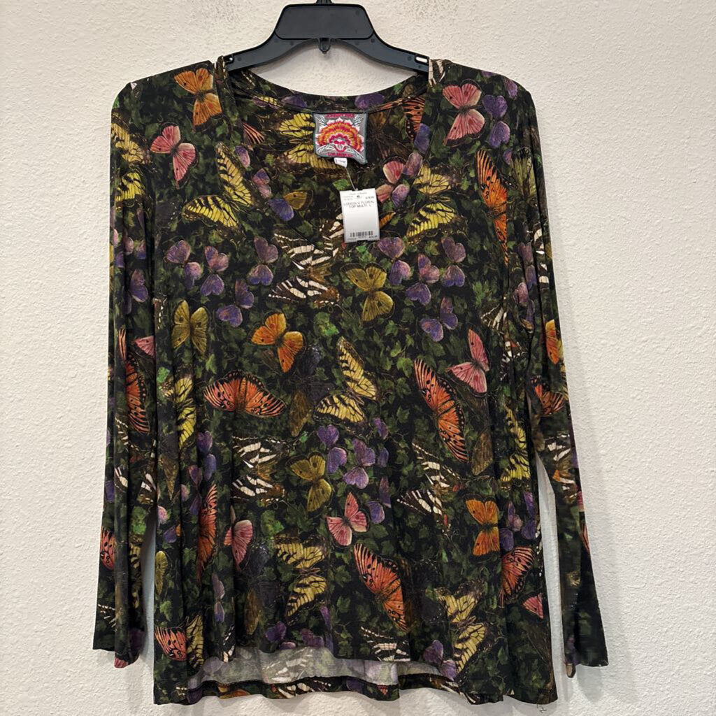 JOHNNY WAS,LONGSLV FLORAL TOP,MULTI ,L