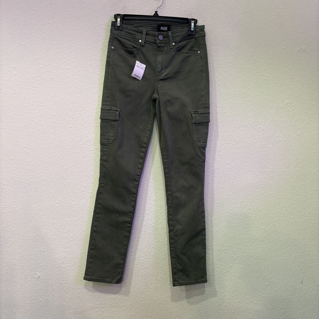 PAIGE,DENIM CARGO SKINNY,GREEN,25