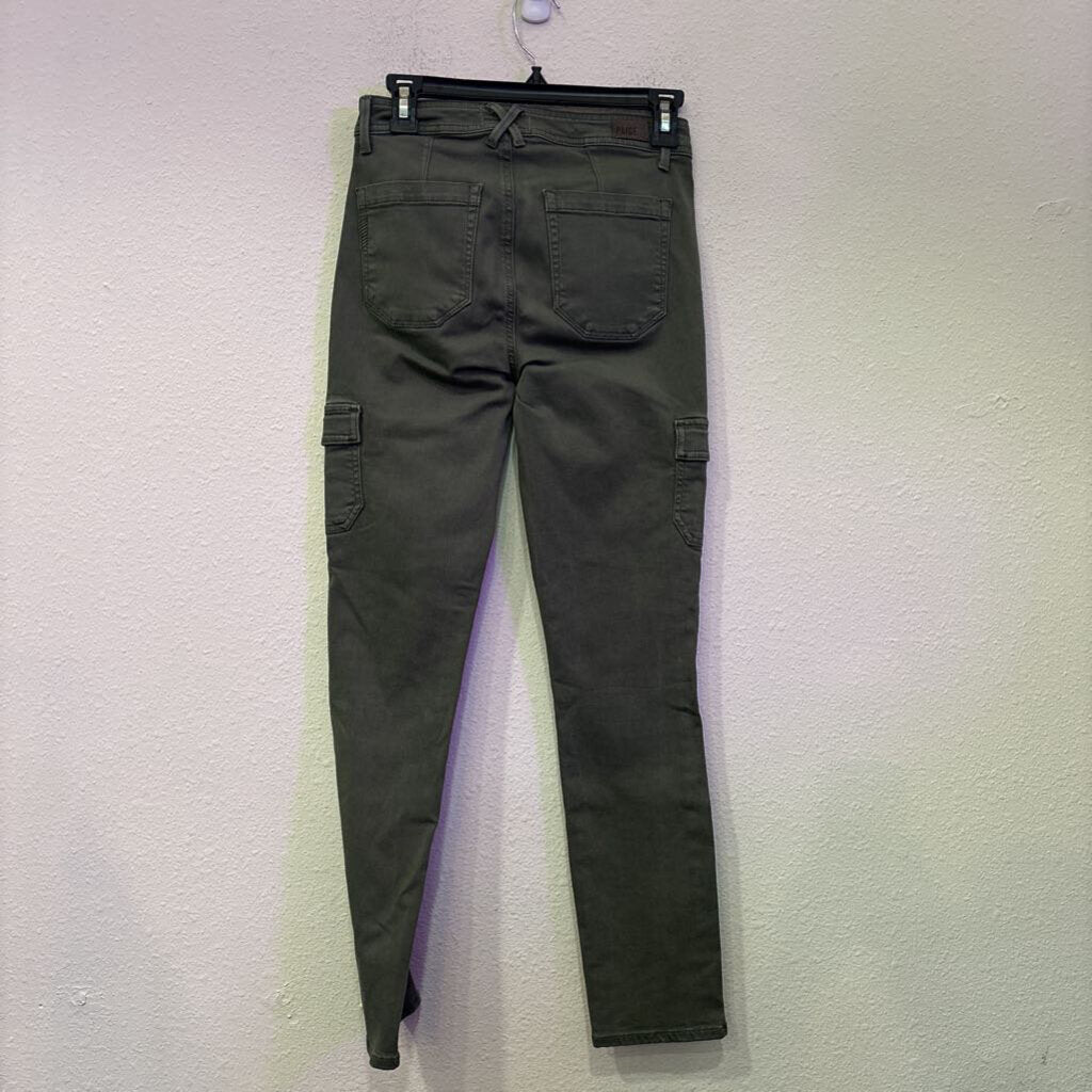 PAIGE,DENIM CARGO SKINNY,GREEN,25