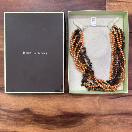 ROSS + SIMONS,CULTURED BEAD NECKLACE ,GOLD