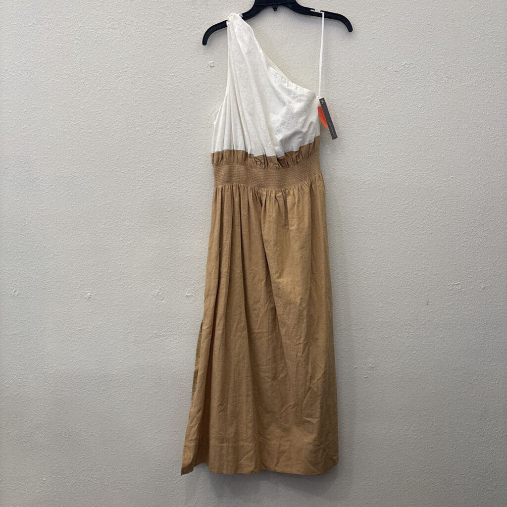 SOVERE (ANTHRO),ONE SHOULDER DRESS,WHITE TAN ,XL