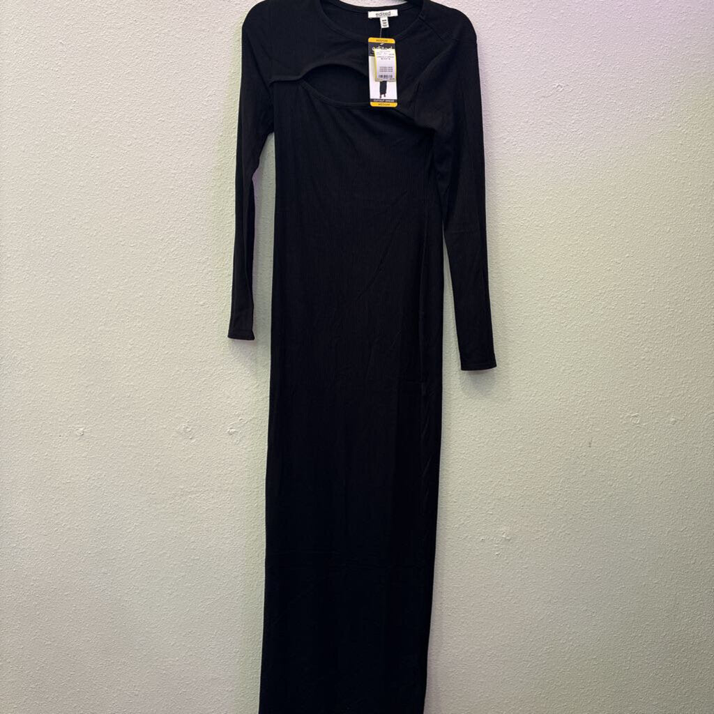 LONGSLV DRESS,BLACK,M