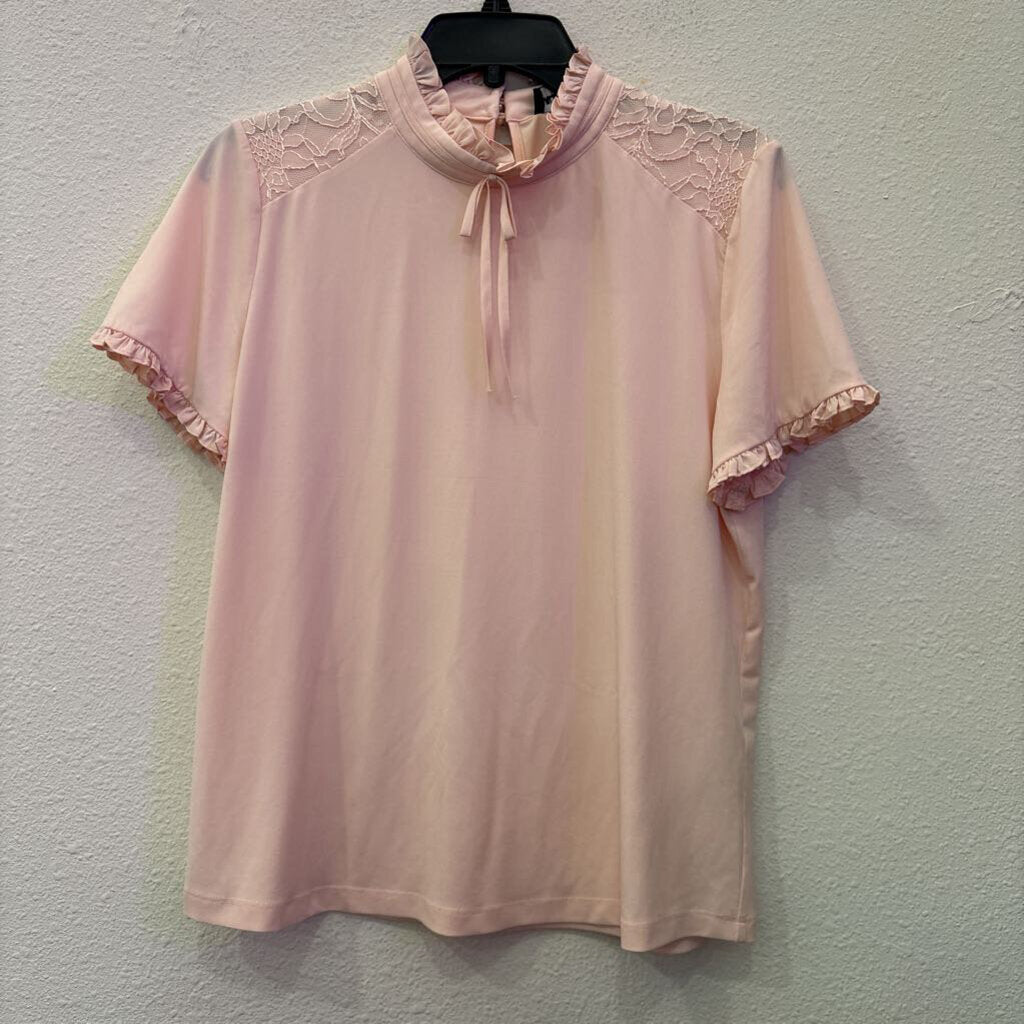 KARL LAGERFELD,SHORTSLV TOP,BLUSH,M