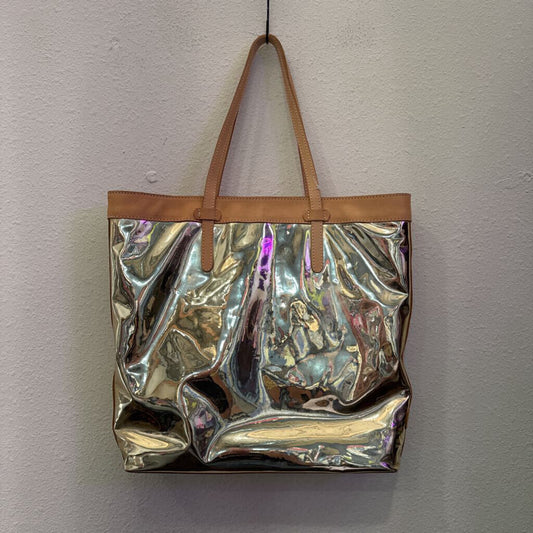 CONSUELA,CONSUELA TOTE PURSE ,SILVER/TAN