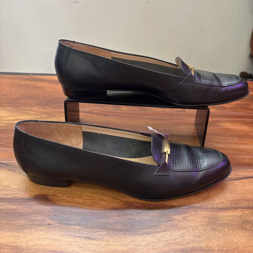 SALVATORE FERRAGAMO,LOAFER FLATS,BLACK,10