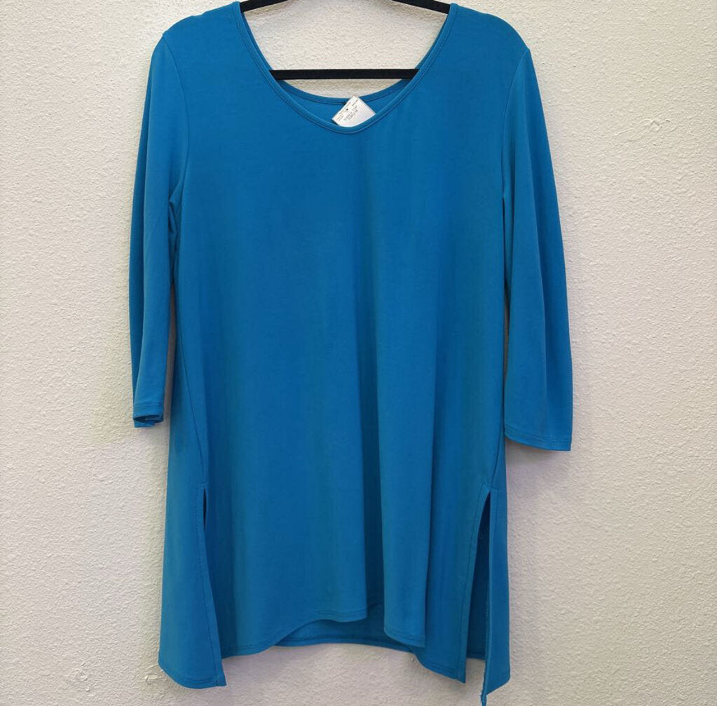 CIARA SUN WOO,3/4SLV TOP,TURQ,M