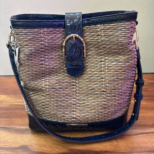 BRIGHTON,NEW BUCKET TOTE ,BLUE/TAN
