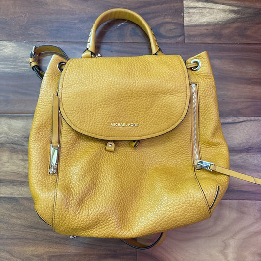 MICHAEL KORS,LEATHER BACKPACK ,MUSTARD