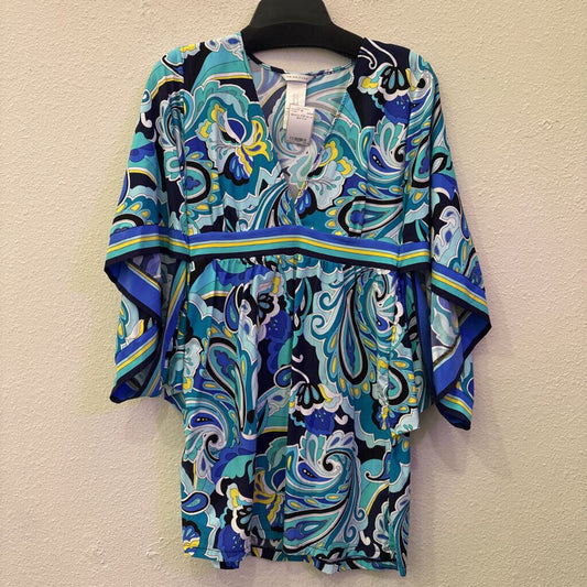 TRINA TURK,BEACH TOP,BLUE MULTI,M