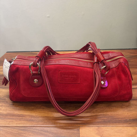 KATE SPADE,SUED KS PURSE ,RED