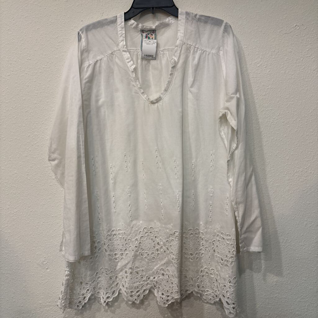 JOHNNY WAS,LONGSLV TUNIC,WHITE,XL