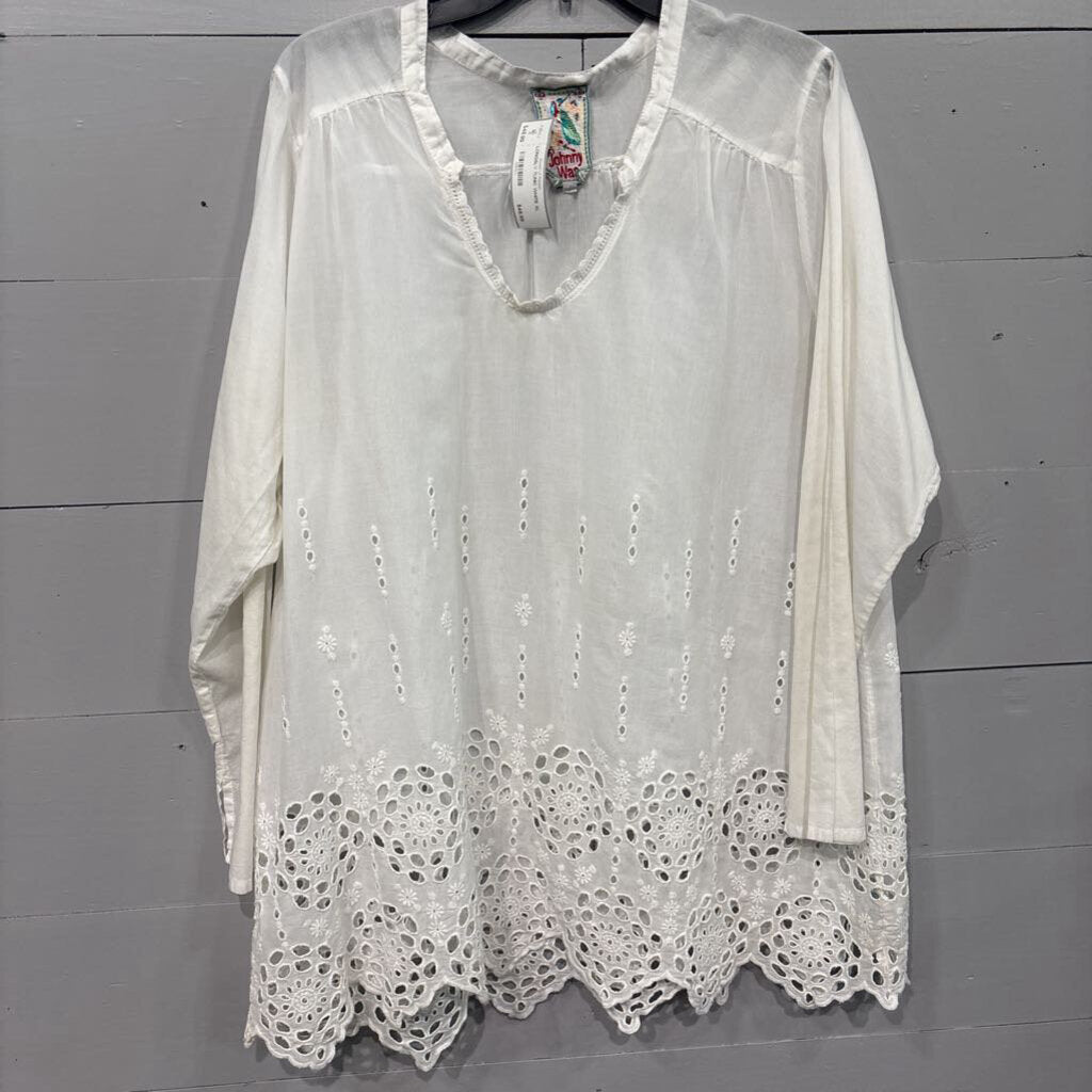 JOHNNY WAS,LONGSLV TUNIC,WHITE,XL