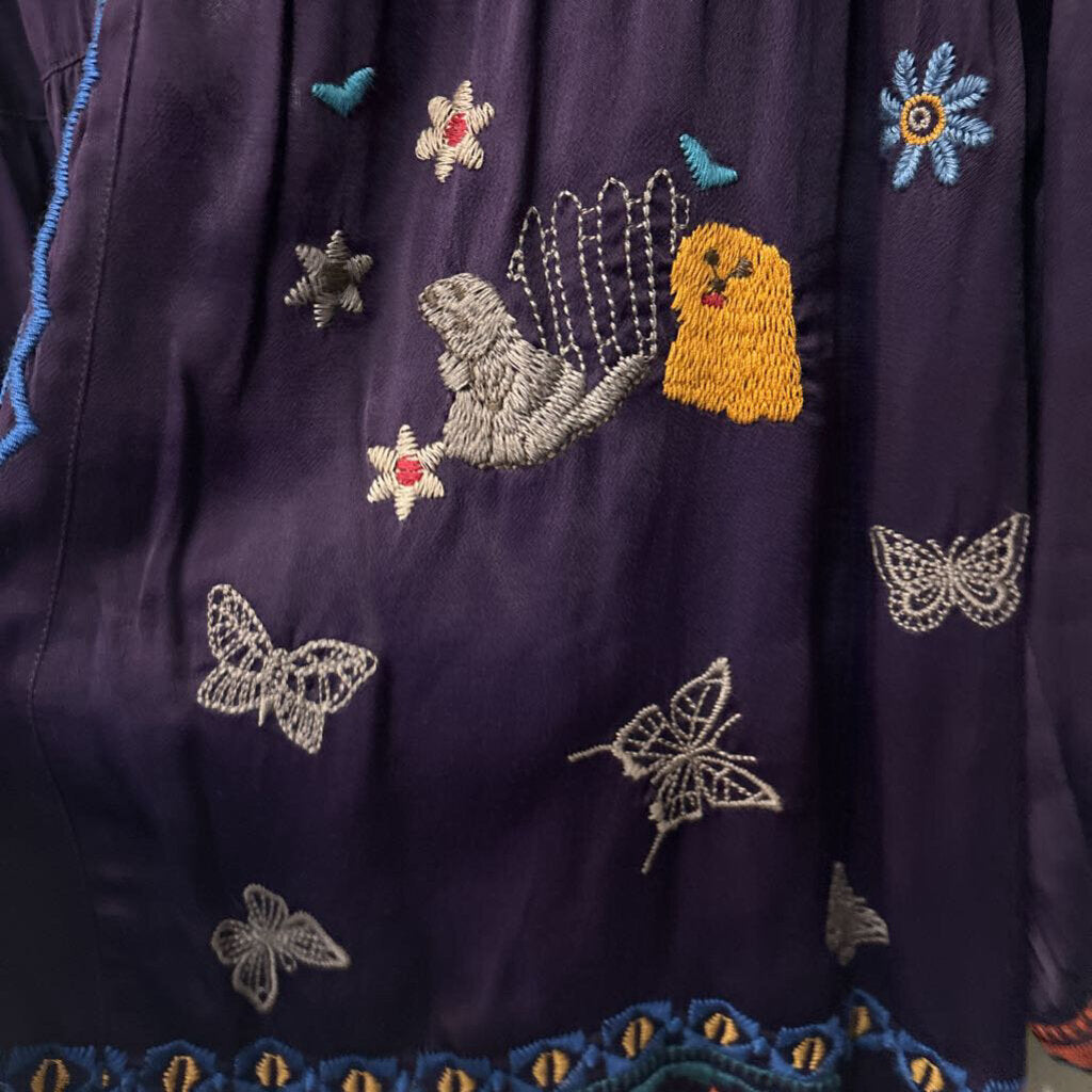 JOHNNY WAS,LONGSLV TUNIC,PURPLE,XL