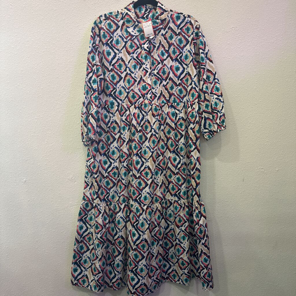 MAEVE (ANTHRO),PATTERNED DRESS ,MULTI,M