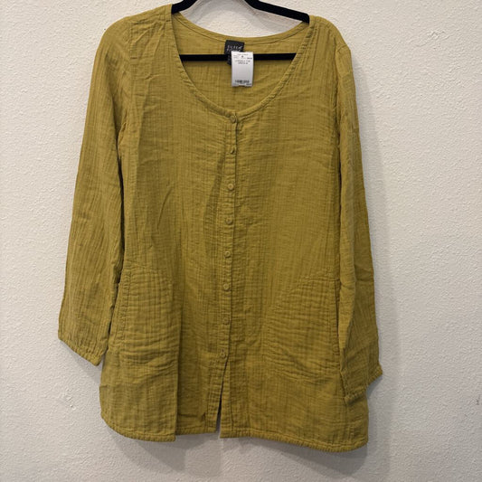 EILEEN FISHER,LONGSLV TOP,GREEN,M