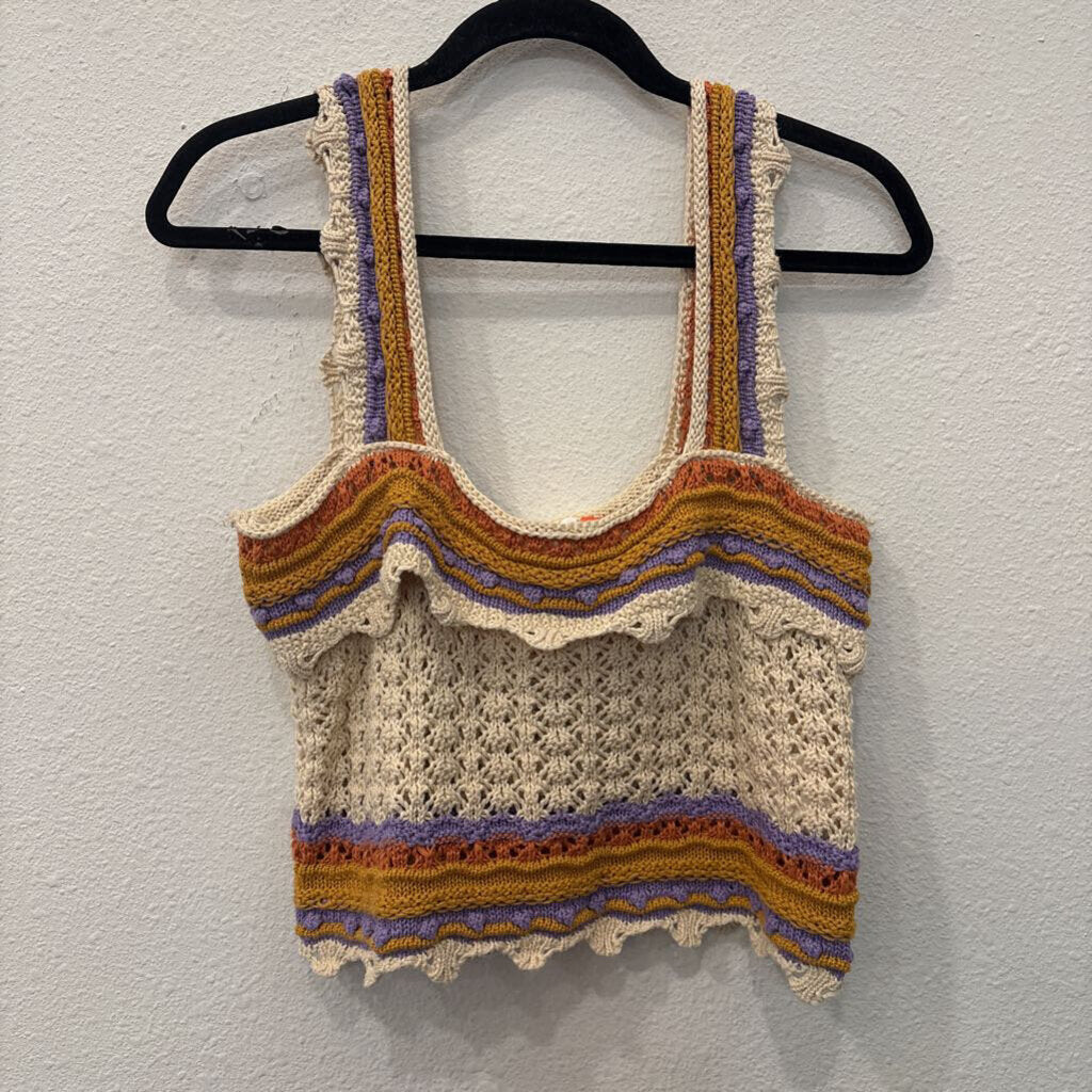 JUNE & HUDSON,CROCHET TANK,MULTI,L