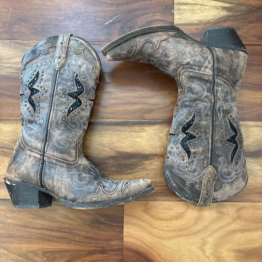 LAREDO,WESTERN BOOTS,BROWN BLACK,7.5