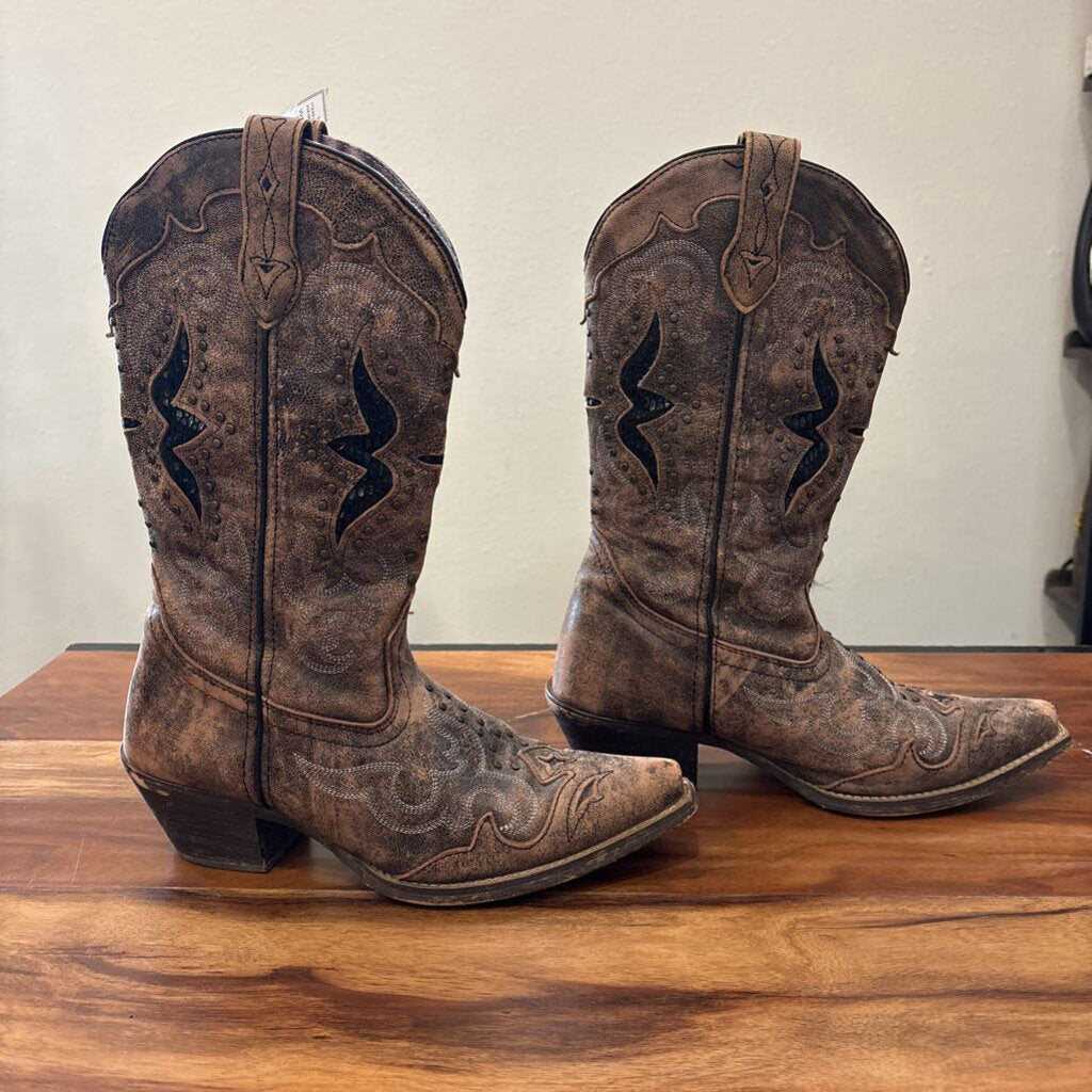 LAREDO,WESTERN BOOTS,BROWN BLACK,7.5