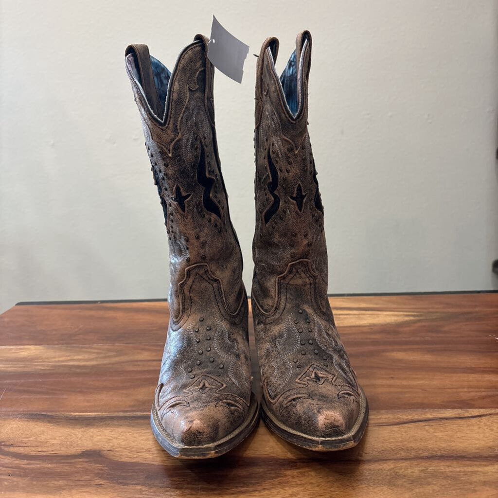 LAREDO,WESTERN BOOTS,BROWN BLACK,7.5