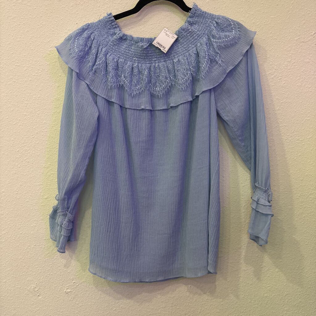 KOBI HALPERIN,LONGSLV TOP,BLUE,L