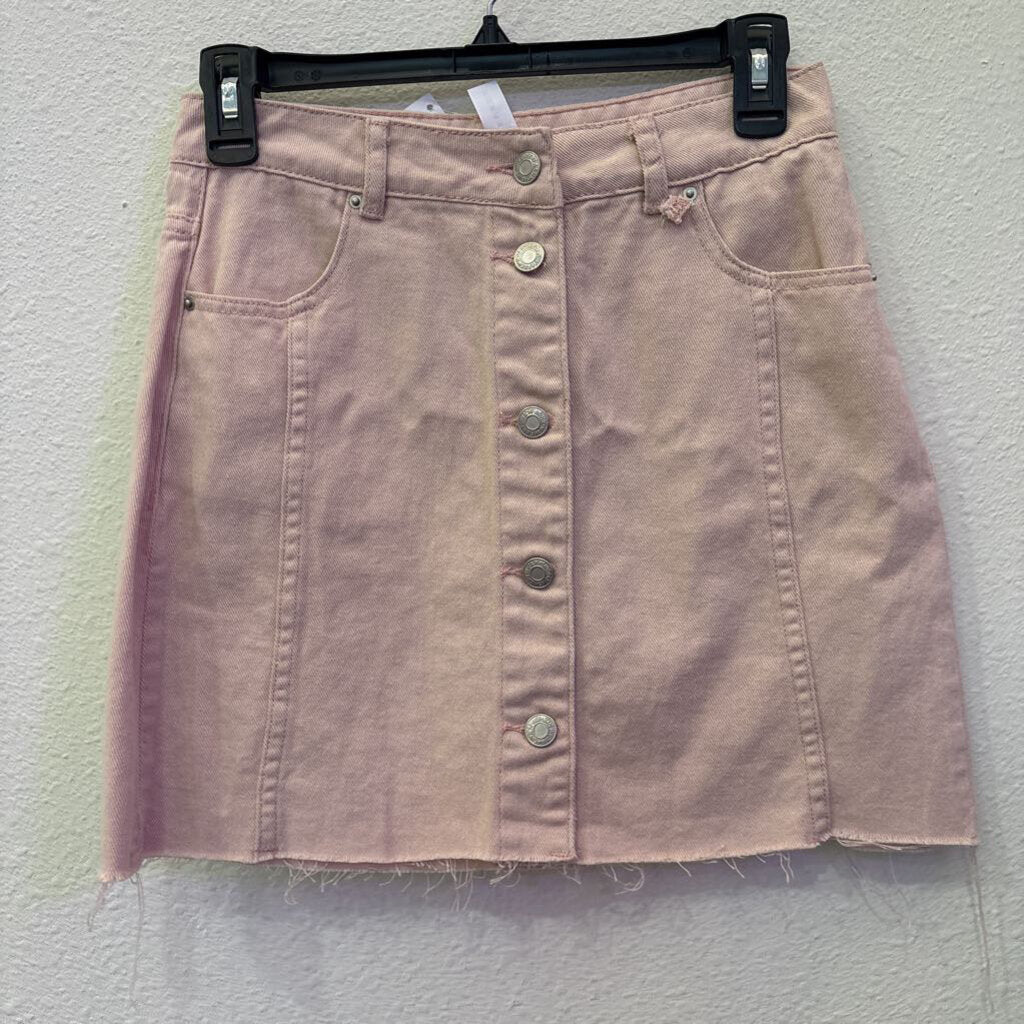 BLUEBLUSH,NWT DENIM BUTTONUP SKIRT ,PINK,S