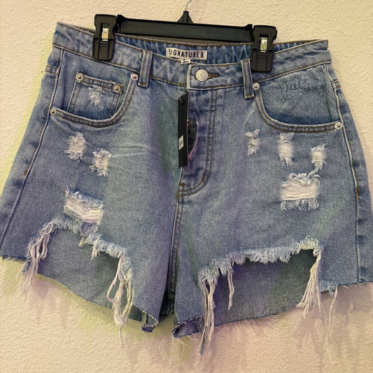 SIGNATURE 8,NWT DENIM SHORT ,BLUE,L