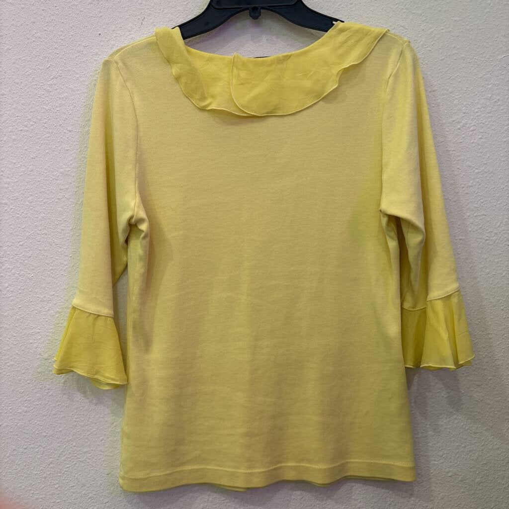 RUFFLE QRT TOP,YEL ,M