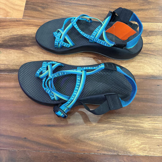CHACOS,STRAP SANDAL ,BLK/AQUA/GRN ,8W