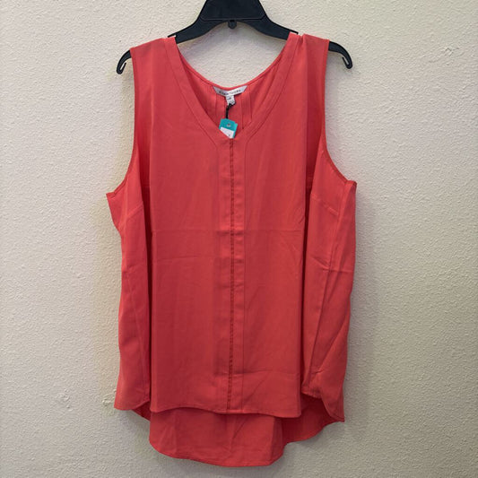 41 HAWTHORN,NWT SHEER TANK TOP ,CORAL,2X
