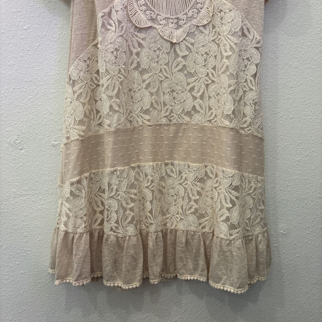 SASSY BLING,VICTORIAN BOHO DRESS ,CREAM ,S