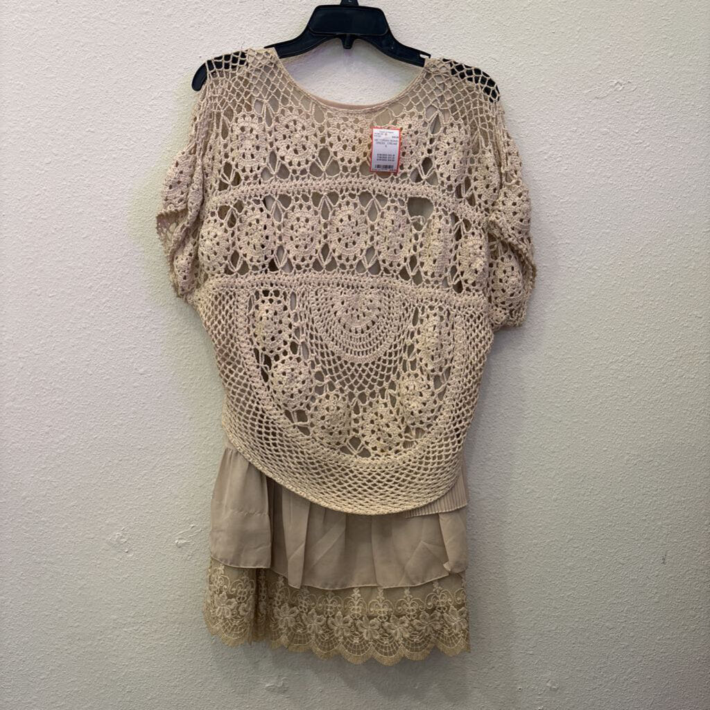 SASSY BLING,VICTORIAN BOHO DRESS ,CREAM ,S